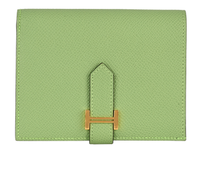 Hermes Bearn Compact Wallet, &pound;1,200, Accessories, Blue/Green, Leather, Front view